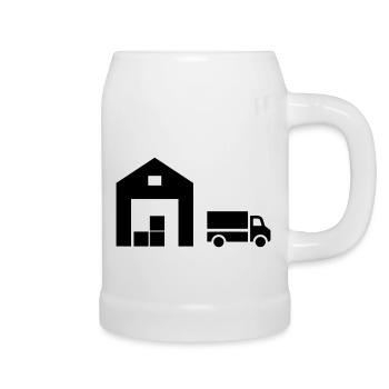 Logistik - Bierkrug - Weiß - Rechts
