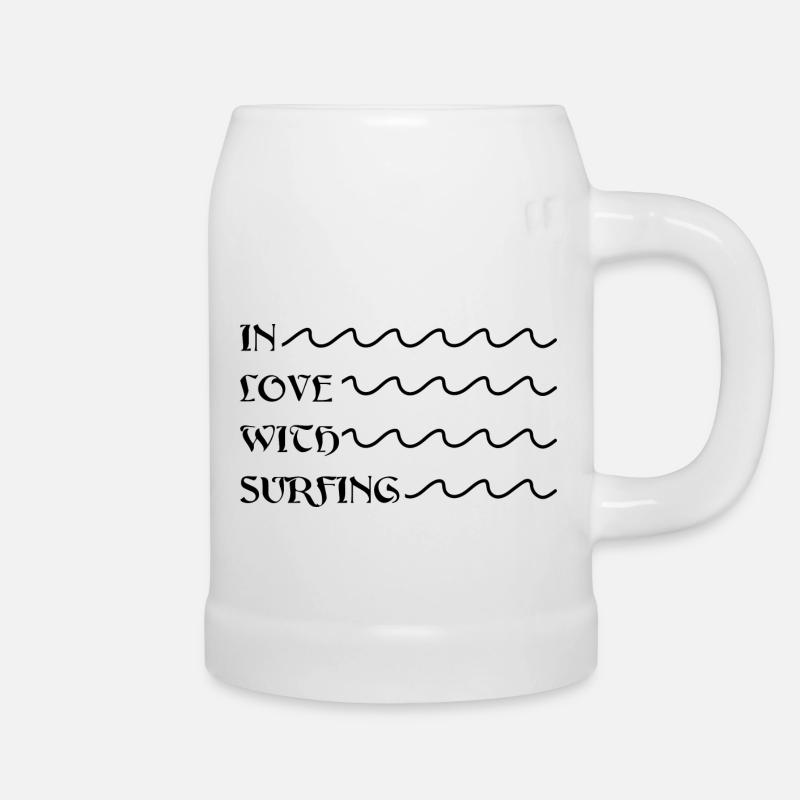 Surfing motif for surfing hobby - Beer Mug - white