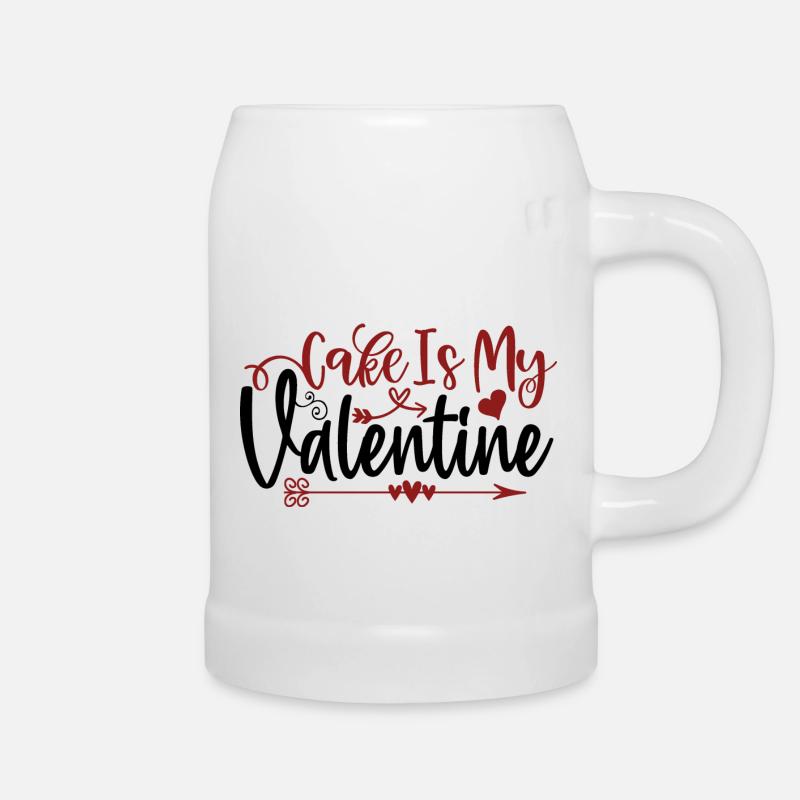 Cake is my Valentine - Bierkrug - Weiß