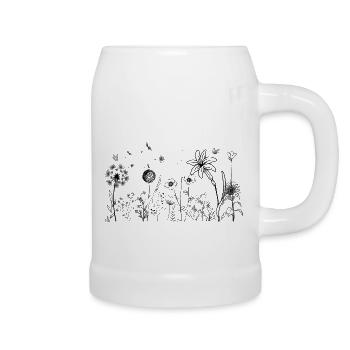 Minimalist flowers - Beer Mug - white - Right