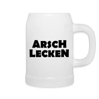 ARSCH LECKEN - Bierkrug - Weiß - Rechts