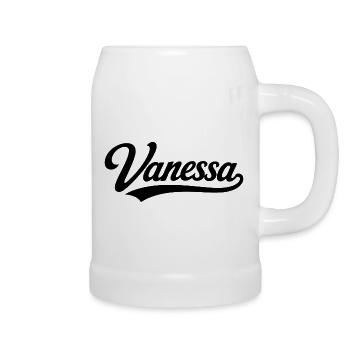 Vanessa name first last family - Beer Mug - white - Right