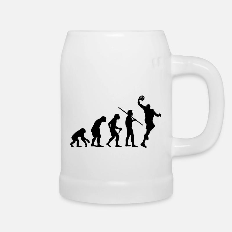 Evolution des Menschen - Basketball - Bierkrug - Weiß