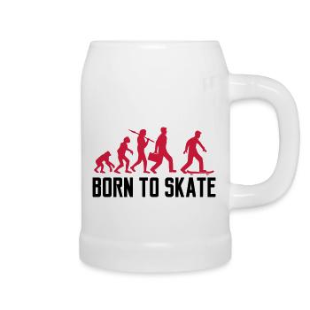 text born to skate evolution brett skater skateboa - Bierkrug - Weiß - Rechts