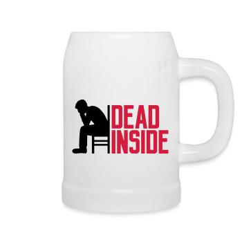 Depression Dead Inside - Bierkrug - Weiß - Rechts