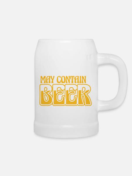 May Contain Beer Logo - Bierkrug - Weiß