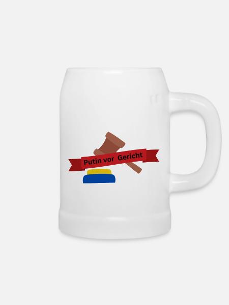 Putin vor Gericht - Bierkrug - Weiß