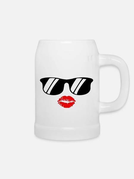 kiss face - Bierkrug - Weiß