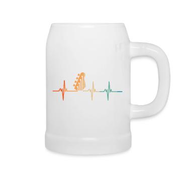 Heartbeat Gitarre - Bierkrug - Weiß - Rechts