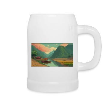 Mù Cang Chải, Vietnam - Pixel Art - Beer Mug - white - Right