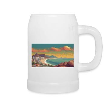 Cape Town, South Africa - Pixel Art - Beer Mug - white - Right