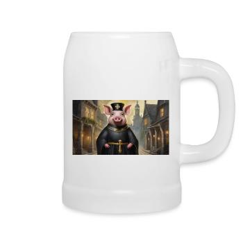 Pun ambiguous german expression – Schweinepriester - Beer Mug - white - Right