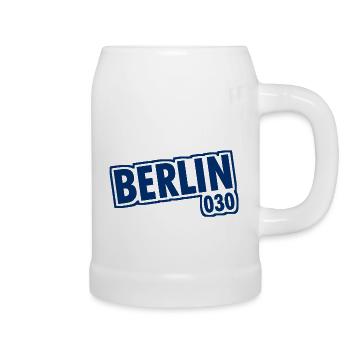 Berlin - 030 - Hauptstadt - Deutschland - Vorwahl - Bierkrug - Weiß - Rechts