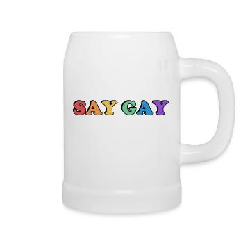 DIRE GAY fierté arc-en-ciel - Chope en céramique - blanc - Droite