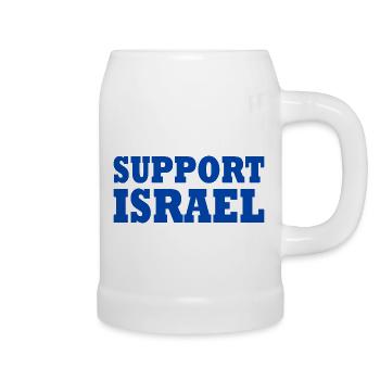 Support israel - Bierkrug - Weiß - Rechts