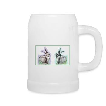 Bunny motif - Beer Mug - white - Right