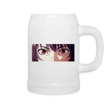 Anime Eyes Red Intense Look Manga Fan - Beer Mug - white - Right