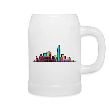 Reading City Skyline Blade Building Moderne Kunst - Bierkrug - Weiß - Rechts