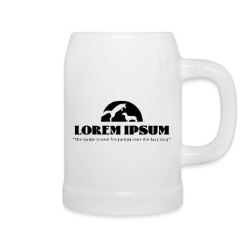 LoremIpsum – the quick brown fox ... - Beer Mug - white - Right