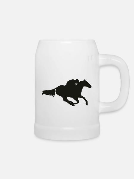rennpferd - Bierkrug - Weiß