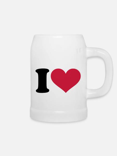 I - Heart - Bierkrug - Weiß