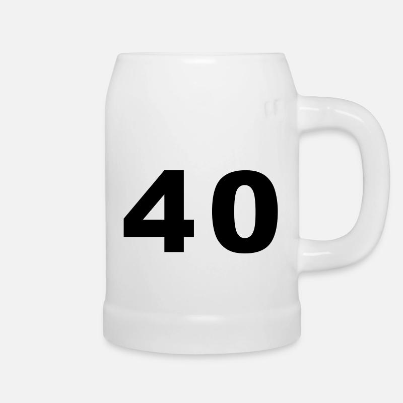 Nombre - 40 - quarante - Chope en céramique - blanc