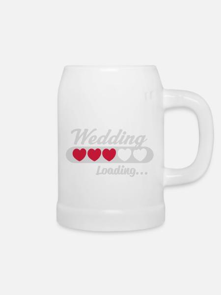 Wedding Loading_v2_heartb - Bierkrug - Weiß