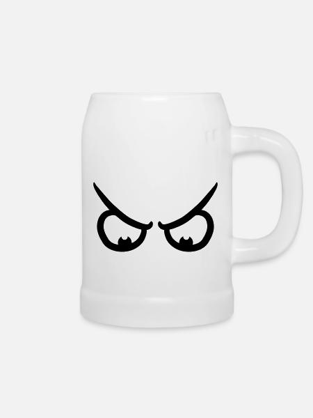 Angry Comic Eyes - Bierkrug - Weiß