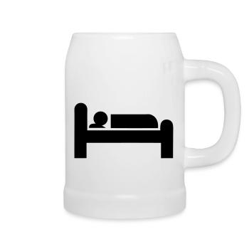 icon lit dormir dort - Chope en céramique - blanc - Droite