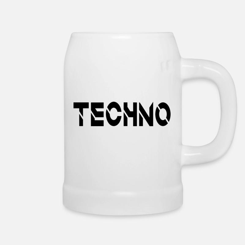 Techno - Bierkrug - Weiß