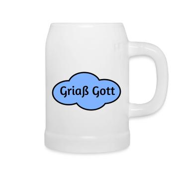 Griaß Gott - Bierkrug - Weiß - Rechts