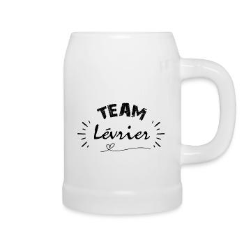 Team Lévrier, idée cadeau pour ami des chiens - Chope en céramique - blanc - Droite