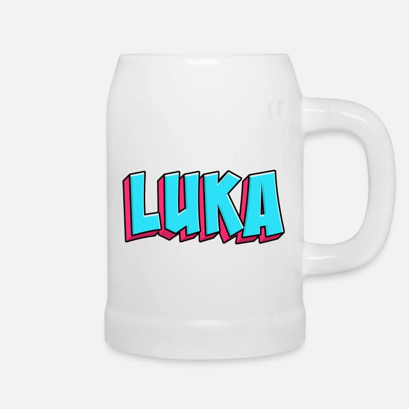 Name Motif: Luka - Beer Mug - white