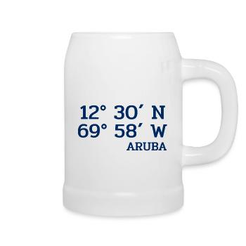 Aruba Coordinaters - Coordinates - Caribbean - Beer Mug - white - Right