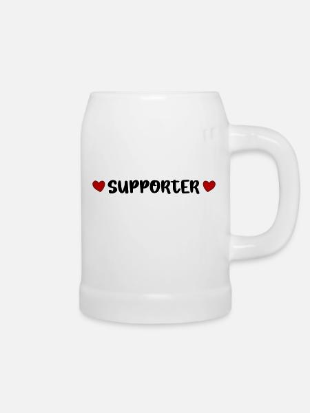 Supporter Herz - Bierkrug - Weiß