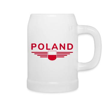 I Love Poland, Elegance Style Design T-Shirt - Beer Mug - white - Right