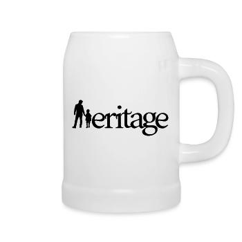 INHERITANCE! (family, dad, mom, children) - Beer Mug - white - Right