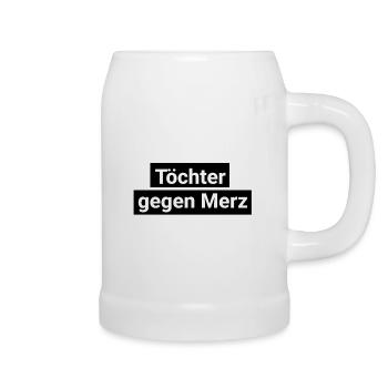 Fille contre Merz CDU uni noir et blanc - Chope en céramique - blanc - Droite