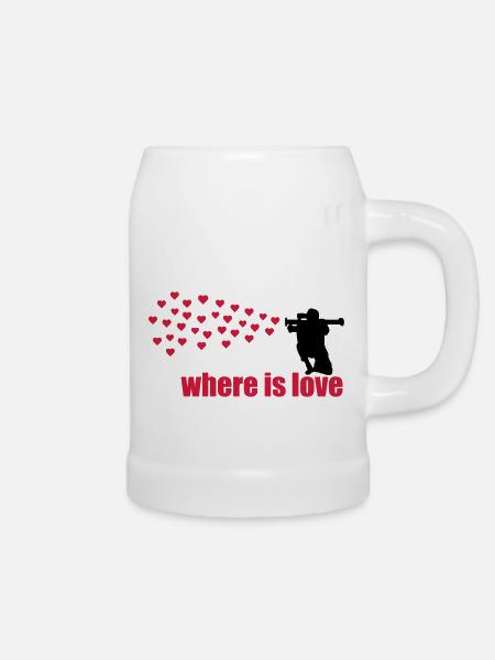 where is love - Bierkrug - Weiß