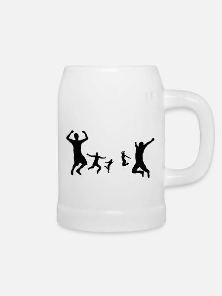 Menschen Jubel - Bierkrug - Weiß