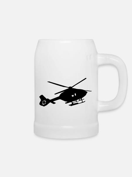 helikopter silhouette - Bierkrug - Weiß