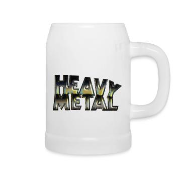 heavy metal darkstyle skull rock musique - Chope en céramique - blanc - Droite