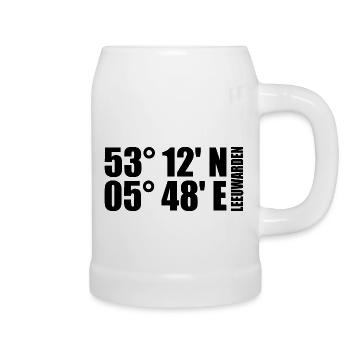 Leeuwarden coordinates - Beer Mug - white - Right