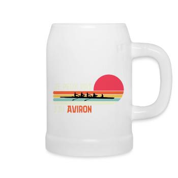 Ich kann nicht Ich Rudern Geschenk Geburtstag Humor - Bierkrug - Weiß - Rechts