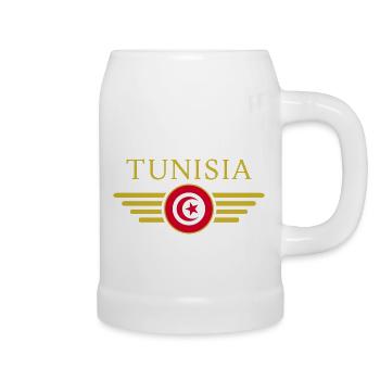 Ich liebe Tunesien, Eleganz Stil Design T-Shirt - Bierkrug - Weiß - Rechts