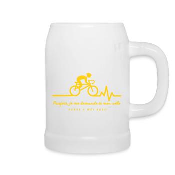Sometimes I wonder if my bike gift t-shirt - Beer Mug - white - Right