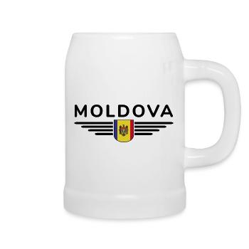Moldau T-Shirt – Stolz auf Moldawien - Bierkrug - Weiß - Rechts