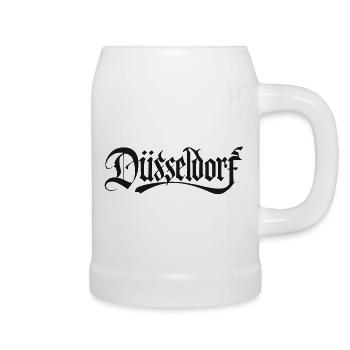 Duiseldorf Gothic Logo - Bierkrug - Weiß - Rechts