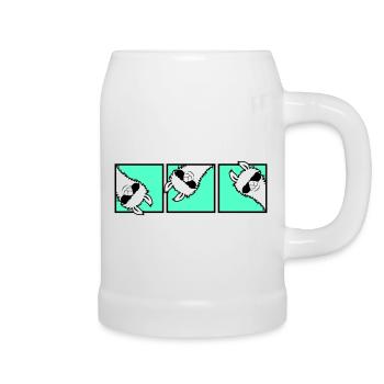 Lama Cool Looking Sunglasses Trio Friends Team - Beer Mug - white - Right