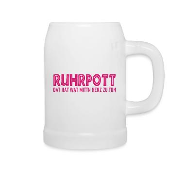 Ruhrpott - Dat hat wat mittn Herz zu tun - Bierkrug - Weiß - Rechts